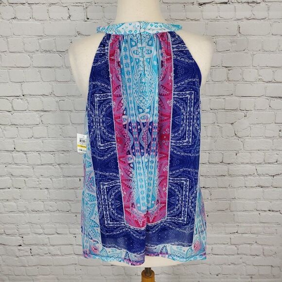 Inc Ombre Bloom Chiffon Halter Top Paisley M NEW - Picture 4 of 8